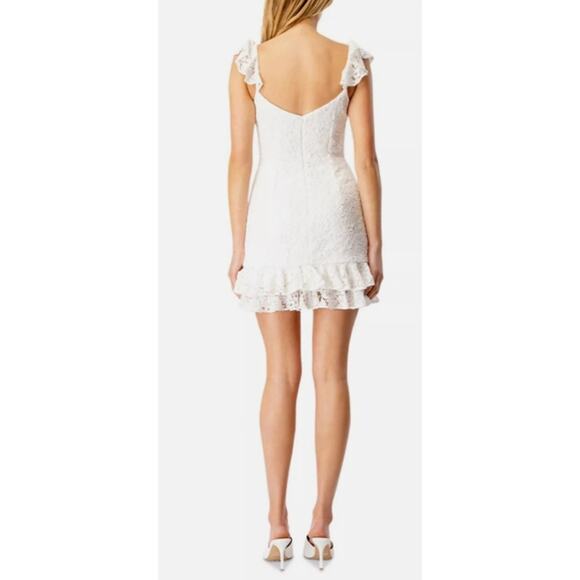 Bardot Adira Lace Mini Dress Ivory Size 8 NWT Coquette Bridal Shower Soft Girl - Picture 2 of 10